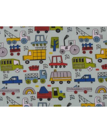 Funtime Vehicles Polycotton Print, Sky