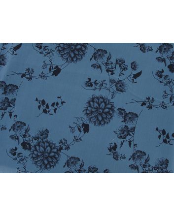 Garden Flutter Printed Cotton Twill, Chambray