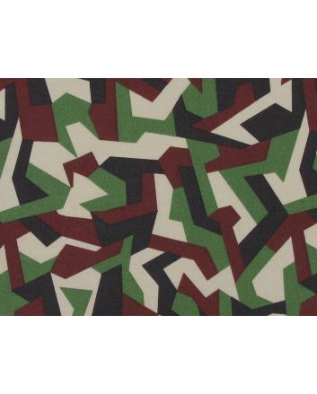Geometric Camouflage Cotton Poplin Print, Green