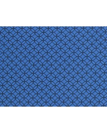 Geometric Circular Chain Cotton Print, Cobalt