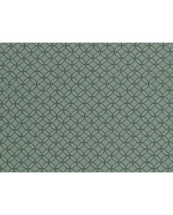 Geometric Circular Chain Cotton Print, Sage