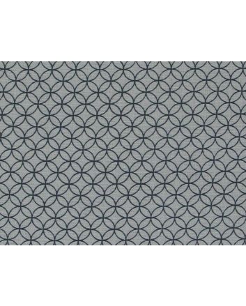 Geometric Circular Chain Cotton Print, Silver