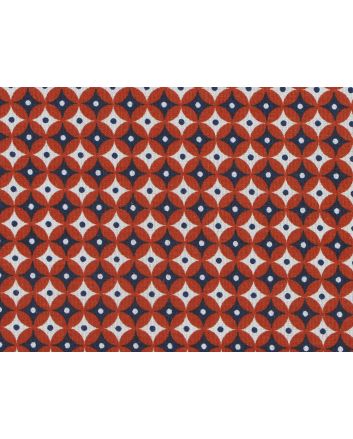 Geometric Circular Eye Cotton, Red