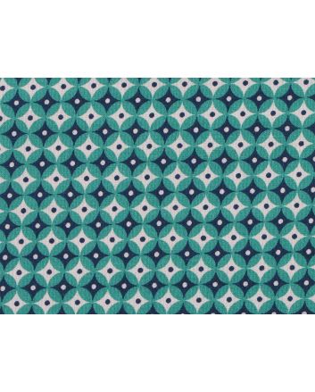 Geometric Circular Eye Cotton, Turquoise