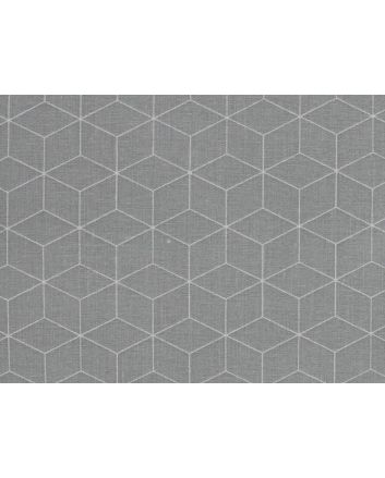 Geometric Cube Cotton Print, Grey