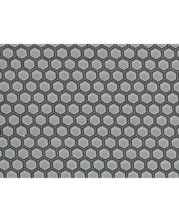 Geometric Honeycomb Cotton Print, Grey