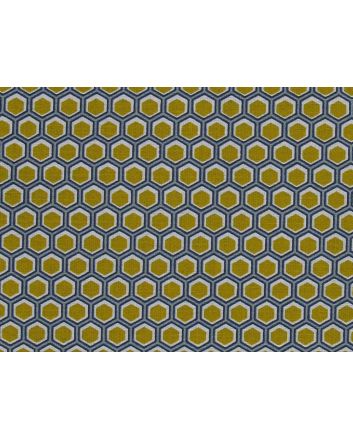 Geometric Honeycomb Cotton Print, Mustard