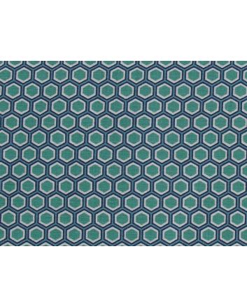 Geometric Honeycomb Cotton Print, Turquoise