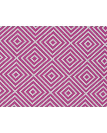 Geometric Nested Diamonds Cotton Poplin, Cerise