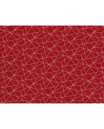 Geometric Origami Cotton Poplin, Red