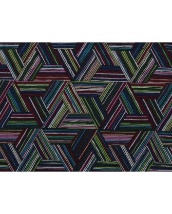 Geometric Weave Printed Ponte Roma, Fuchsia