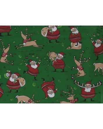 Gifts From Santa Polycotton Print, Green