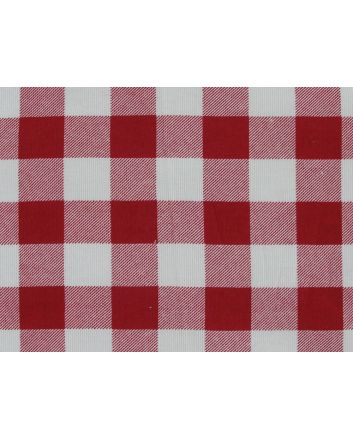 Gingham Check Printed Cotton Corduroy, Red