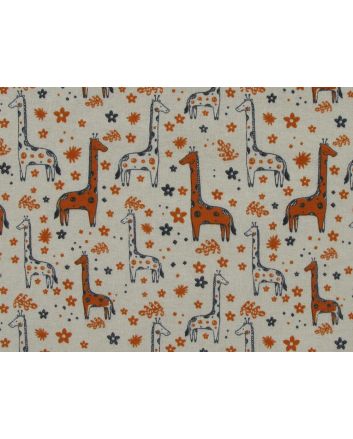 Giraffe Flower Brushed Cotton Rich Winceyette, Cream