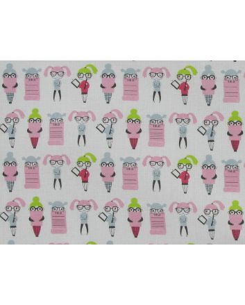 Glasses Girl Cotton Print