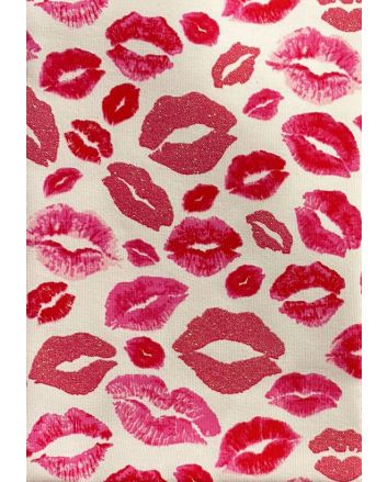 Glitter Kisses Cotton Jersey, White
