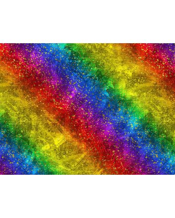 Gold Leaf Rainbow Cotton Print
