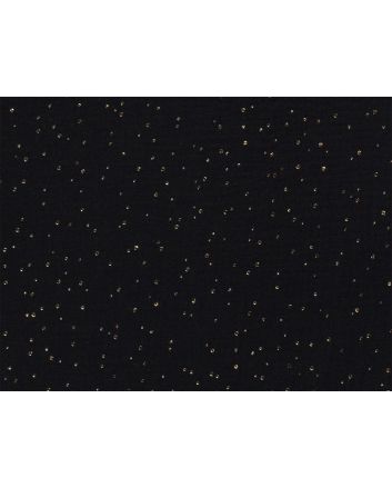 Gold Speck Foiled Double Gauze, Black