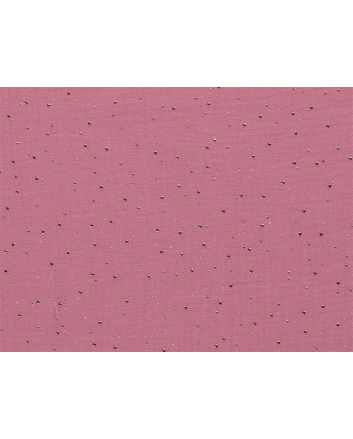 Gold Speck Foiled Double Gauze, Pink