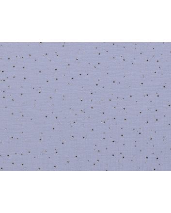 Gold Speck Foiled Double Gauze, Sky