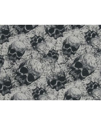Grunge Skulls Cotton Print