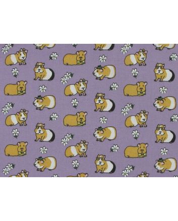 Guinea Pig Daisy Polycotton Print, Lilac