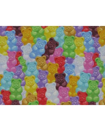 Gummy Bear Mosaic Cotton Print