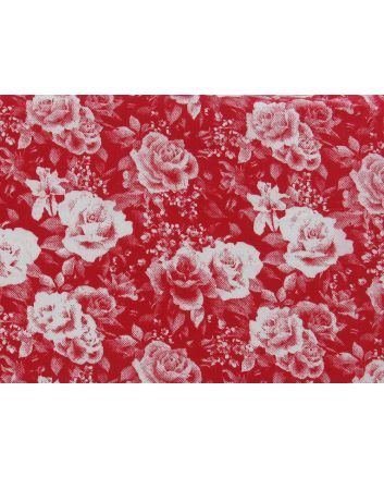 Halftone Rose Cotton Poplin Print, Red