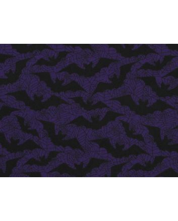 Halloween Bat Web Polycotton Print, Purple