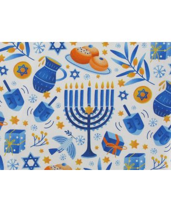 Hanukkah Celebrations Cotton Print
