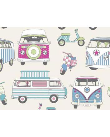 Happy Campers Cotton Print, Candy