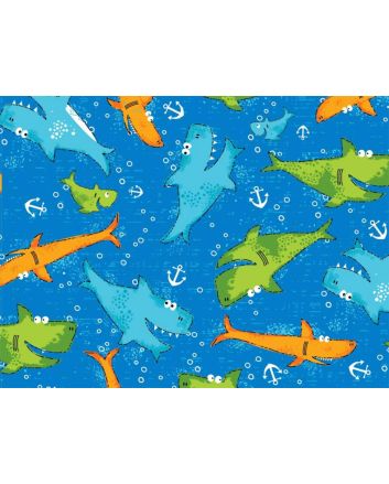 Happy Sharks Cotton Print