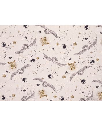 Harry Potter Hedwig Cotton Print, Cream