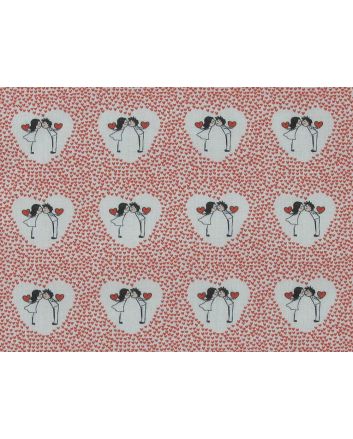 Hearts and Kisses Cotton Print