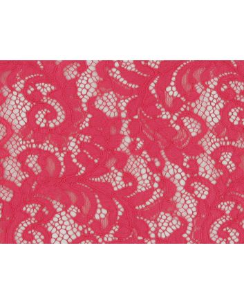 Heavy Corded Floral Lace with Double Scallop Edge, Coral