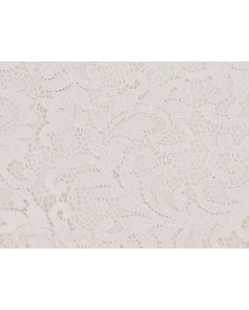 Heavy Corded Floral Lace with Double Scallop Edge, Cream