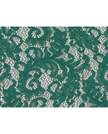 Heavy Corded Floral Lace with Double Scallop Edge, Emerald