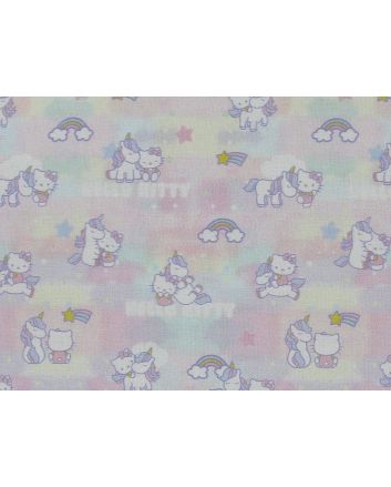 Hello Kitty Unicorn Rainbow Cotton Print
