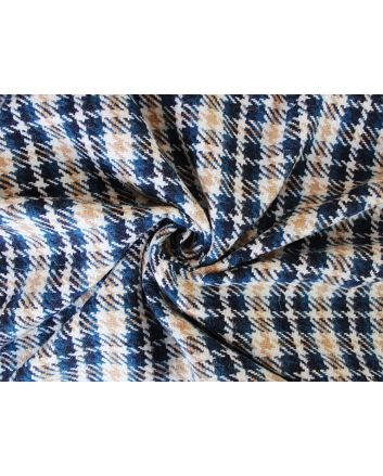 Henri Check Woven Wool Blend, Teal