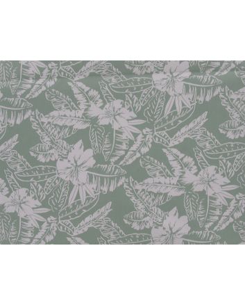 Hibiscus Bloom Printed Cotton Twill, Mint