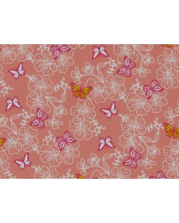 Hibiscus Polycotton Butterfly, Salmon