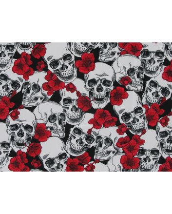Hibiscus Skull Cotton Poplin Print