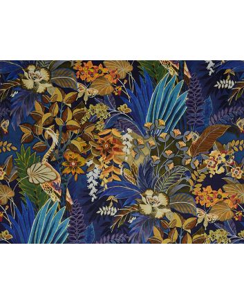 Hidden Paradise Printed Velvet, Midnight
