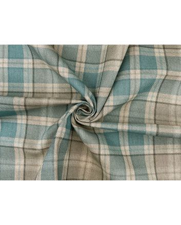 Highland Check Cotton Rich Panama, Azure