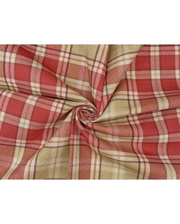 Highland Check Cotton Rich Panama, Red