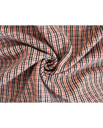 Houndstooth Brushed Wool Blend, Orange