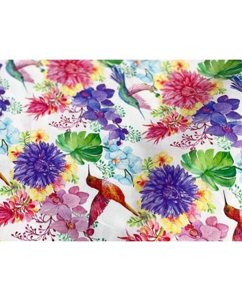 Hummingbird Paradise Digital Cotton Print