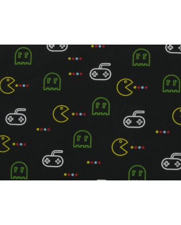Hungry Gamer Polycotton Print, Black