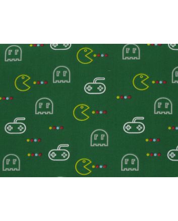 Hungry Gamer Polycotton Print, Green