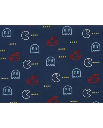 Hungry Gamer Polycotton Print, Navy